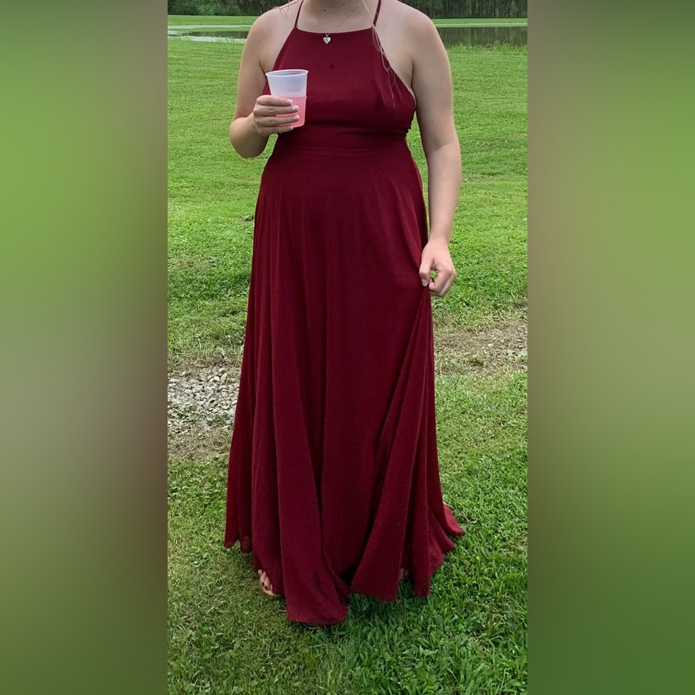 Lulu’s Mythical Kind of Love Wine Red Maxi Dress